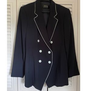 Dana Buchman Double Breasted Navy Blazer